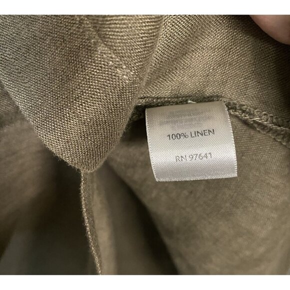 J. Jill 100% Linen Long Sleeve Collared Blouse Women's Size 2XL Brown Relaxd Fit - Picture 3 of 5